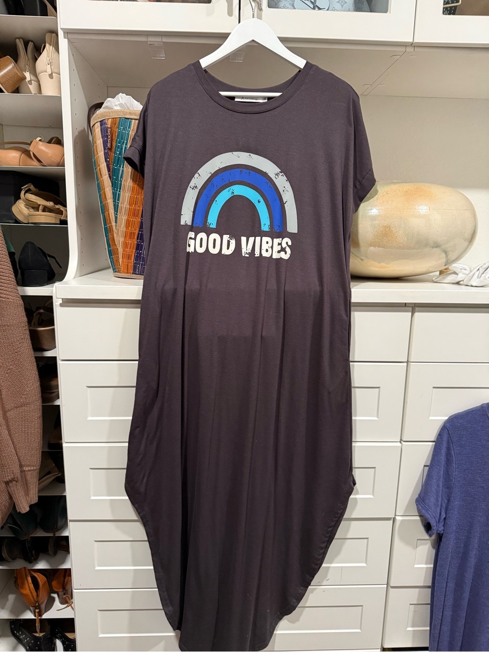 Good Vibes Black Graphic Dress - Unknown Brand